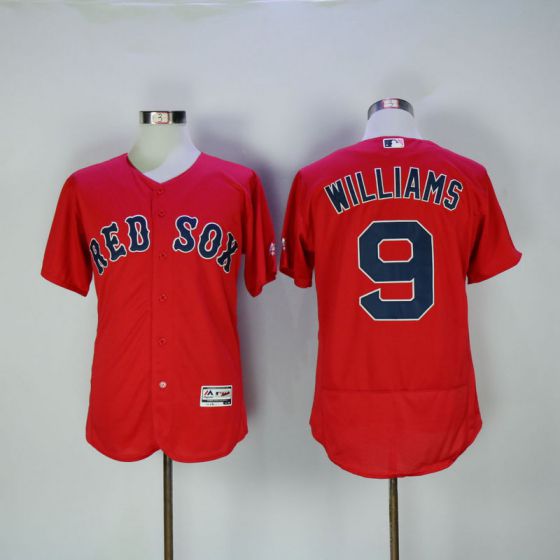 Men Boston Red Sox #9 Ted Williams Red Elite Throwback MLB Jerseys->->MLB Jersey